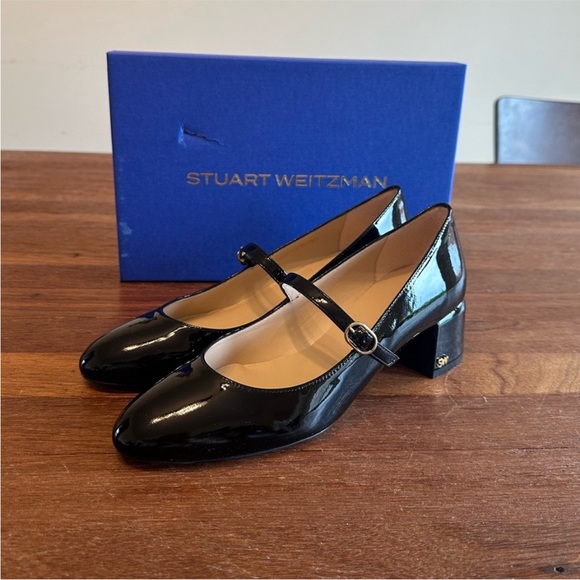 Stuart Weitzman Black Gabby 45 Mary Jane heels